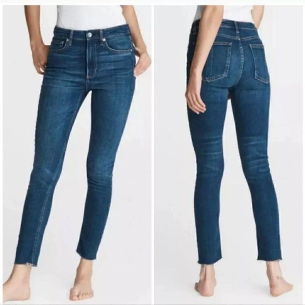 Rag & Bone 10 inch Ankle Skinny Jeans Raw Hem Size 25